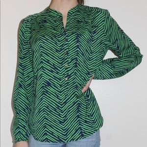 Green and Navy Blouse